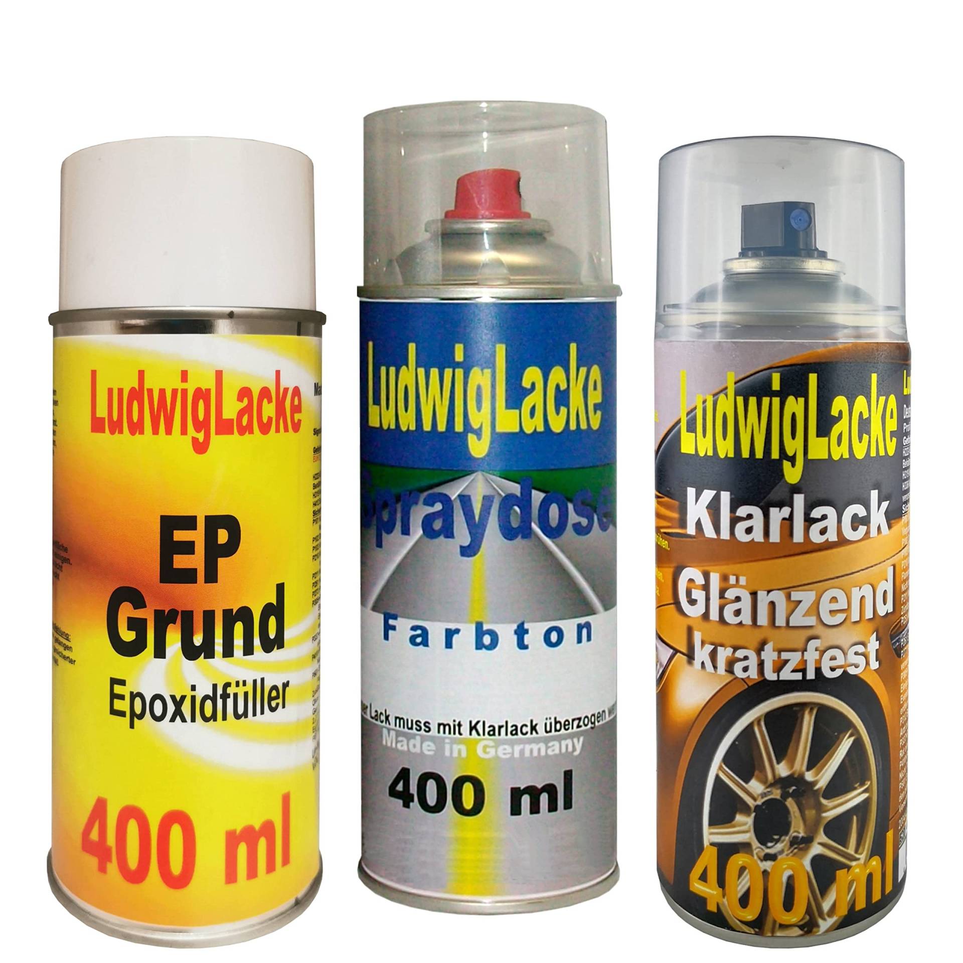 Grundierung Autolack Klarlack für Audi Liquidblau LY5J je 400ml von Ludwiglacke