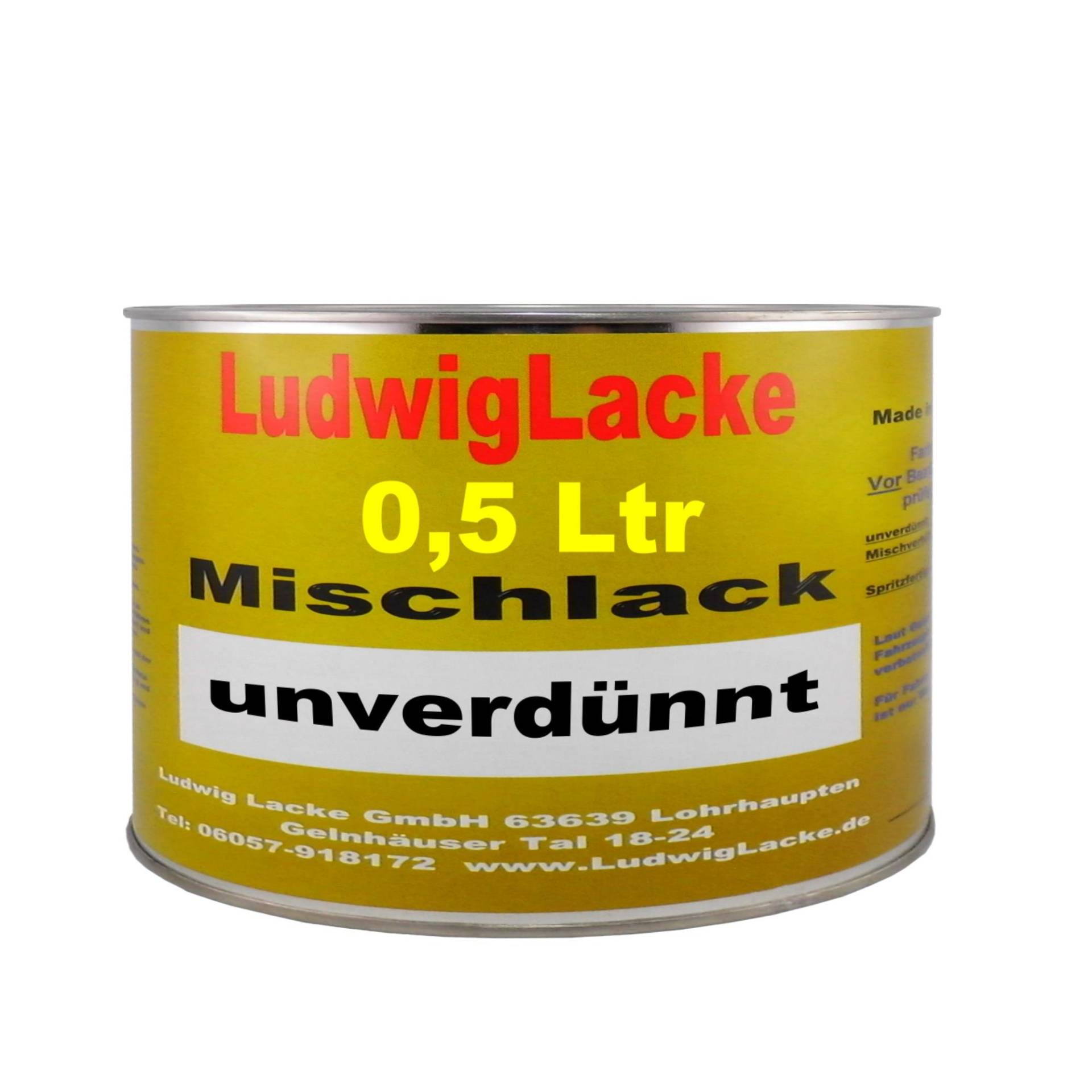 Ludwig Lacke 500 ml unverdünnter Autolack für Peugeot Gris Aluminium, Metallic, EZRC Bj.01-13 von Ludwiglacke