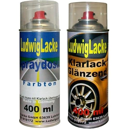 Ludwig Lacke Silky Silver Z2S für Nissan Spraydosen Set Autolack & Klarlack je 400ml von Ludwiglacke