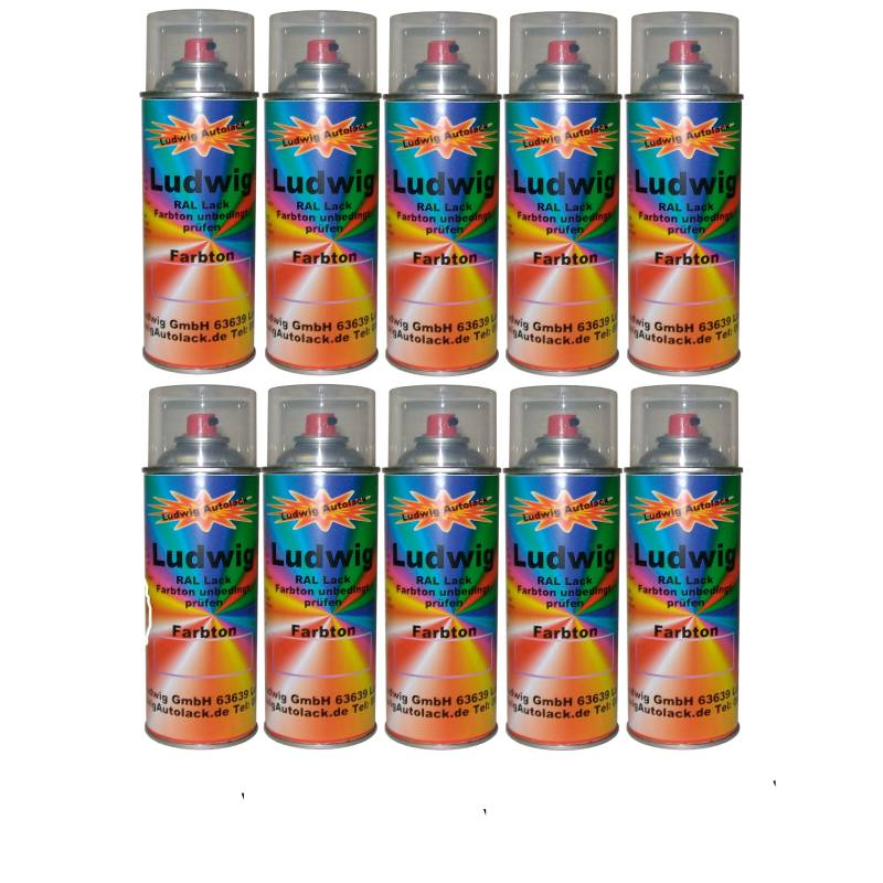 Ludwiglacke 10 Spraydosen 400ml Autolack glänzend RAL 2009 Verkehrsorange von Ludwiglacke