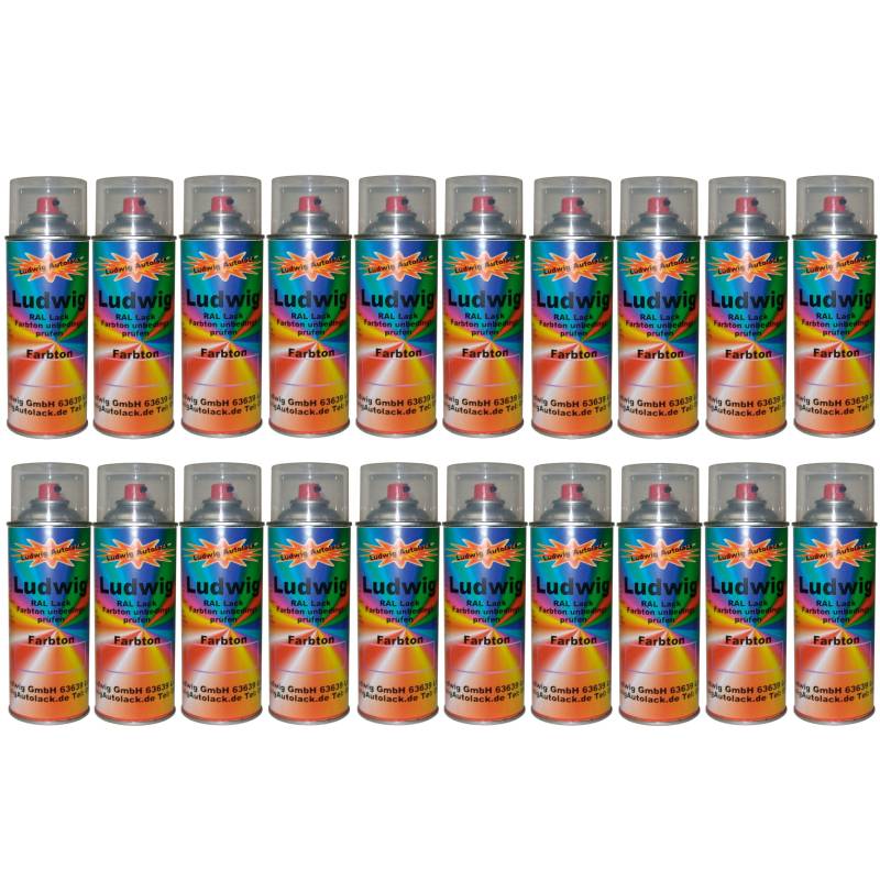 Ludwiglacke 20 Spraydosen 400ml Autolack glänzend RAL 3002 Karminrot von Ludwiglacke