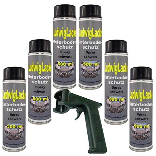 Steinschlagschutz UBS schwarz 6 x 500 ml Spray Plus Haltegriff von Ludwiglacke