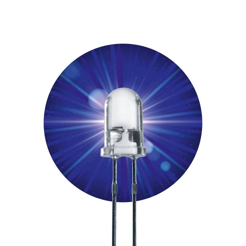 Lumetheus LED 3mm Farbe blau blinkend 20 Stück blaue Leuchtdioden ca. 3V Diode 2 Pin LEDs Gehäuse klar von Lumetheus