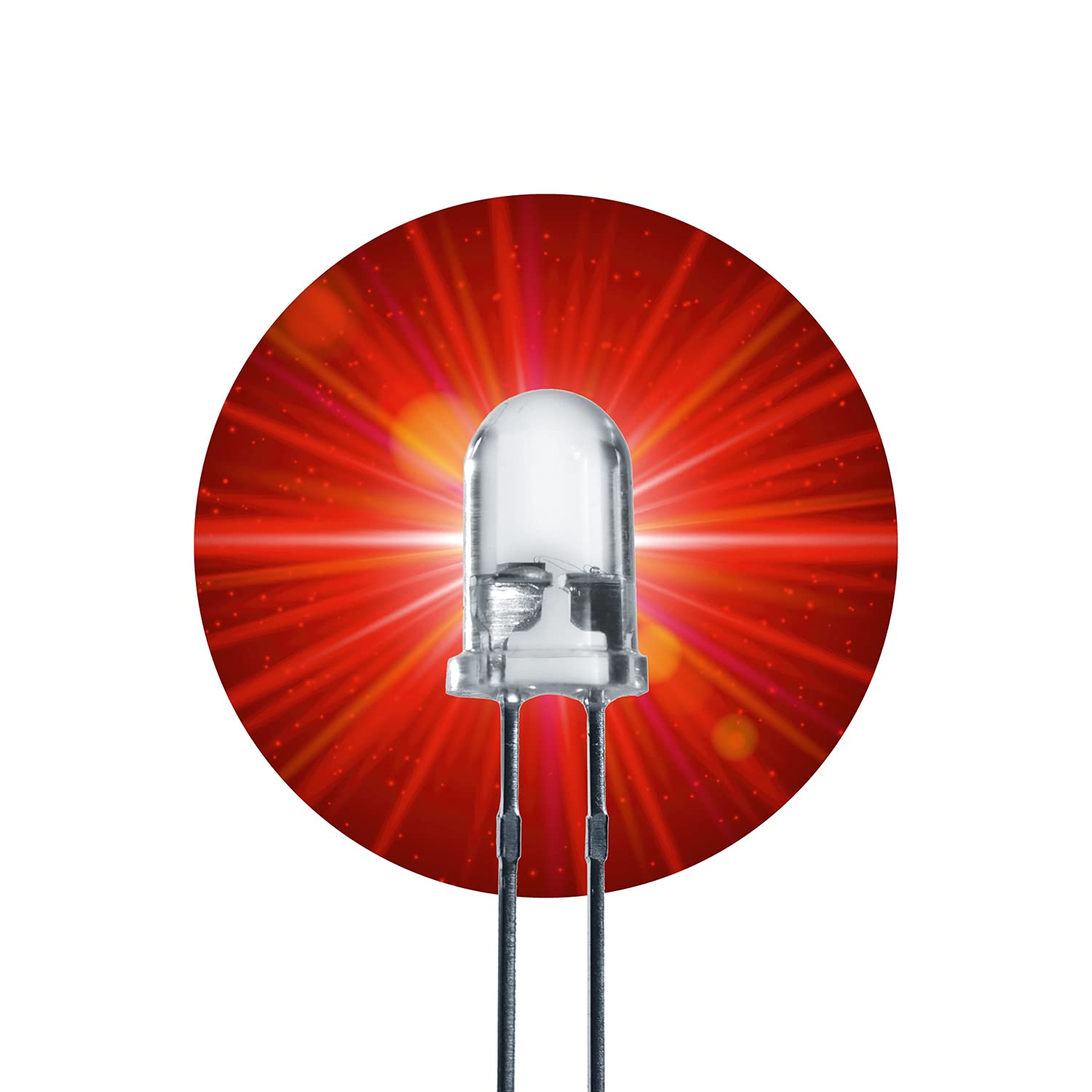 Lumetheus LED 3mm Farbe rot 100 mcd 100 Stück Leuchtdioden ca. 3V rote Diode 2 Pin LEDs Gehäuse klar von Lumetheus