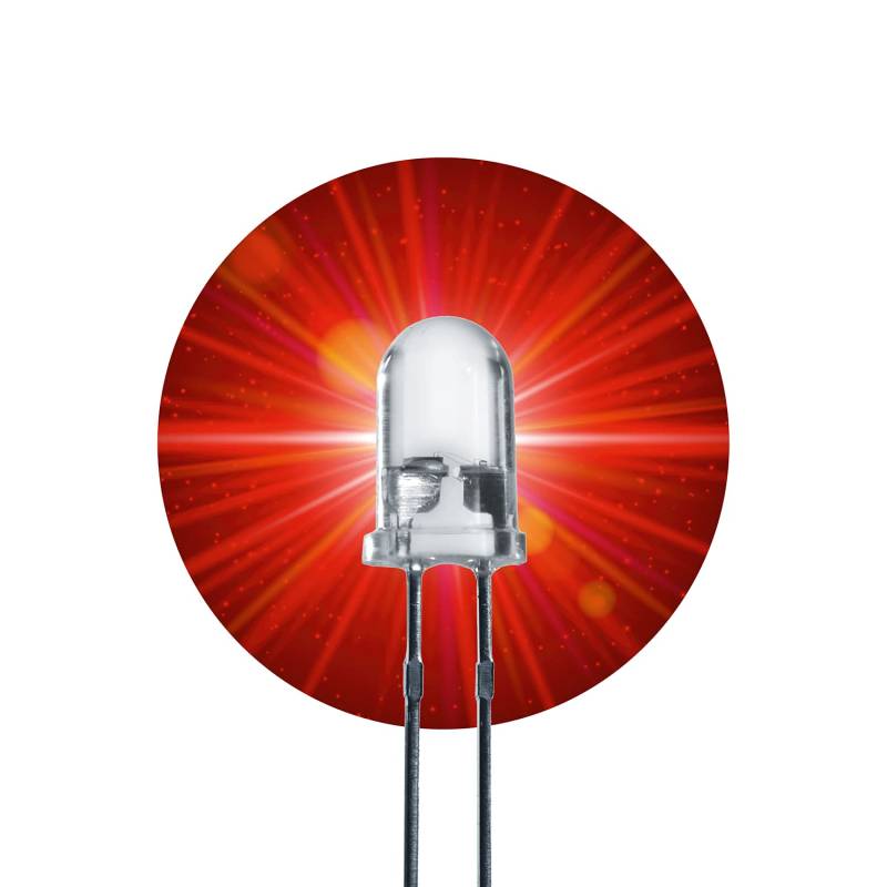 Lumetheus LED 3mm Farbe rot 100 mcd 20 Stück Leuchtdioden ca. 3V rote Diode 2 Pin LEDs Gehäuse klar von Lumetheus