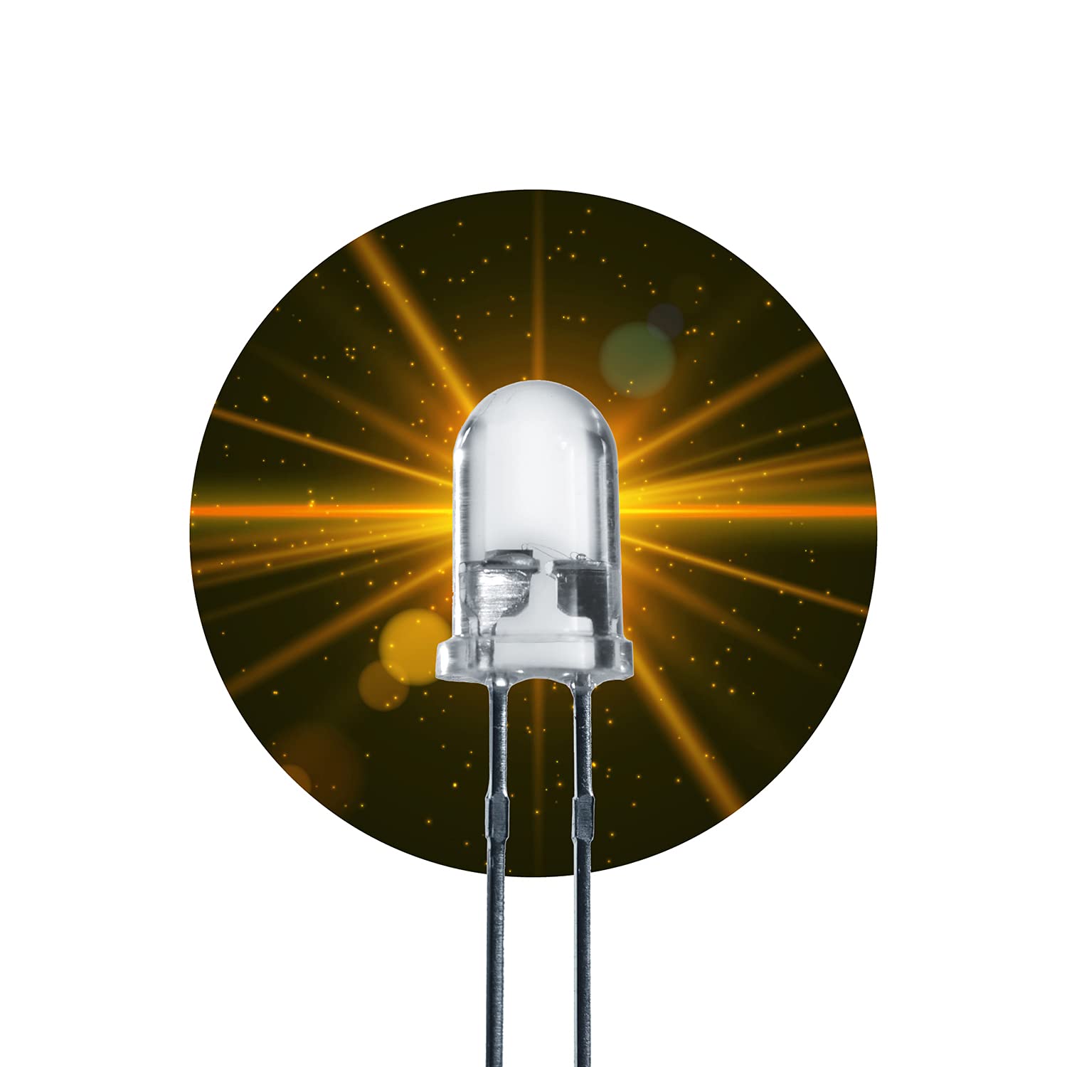 Lumetheus LED 5mm Farbe gelb 100 mcd 100 Stück gelbe Leuchtdioden ca. 2V Diode 2 Pin LEDs Gehäuse klar von Lumetheus