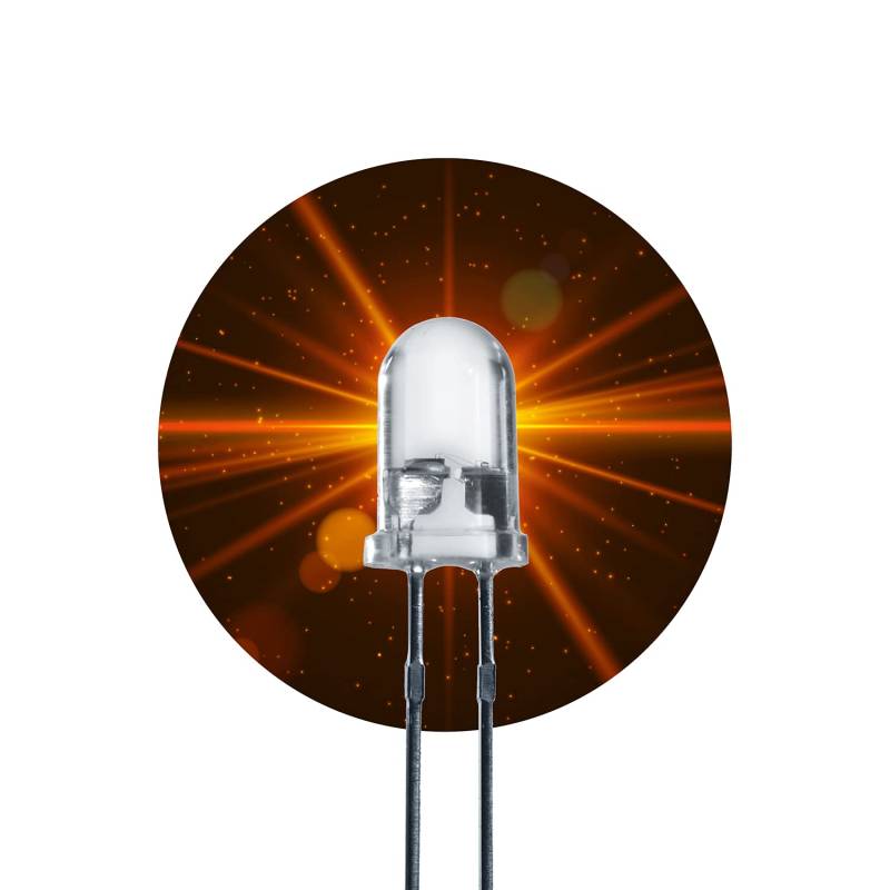 Lumetheus LED 5mm Farbe orange 3000mcd 100 Stück orangene Leuchtdioden ca. 2V Diode 2 Pin LEDs Gehäuse klar von Lumetheus