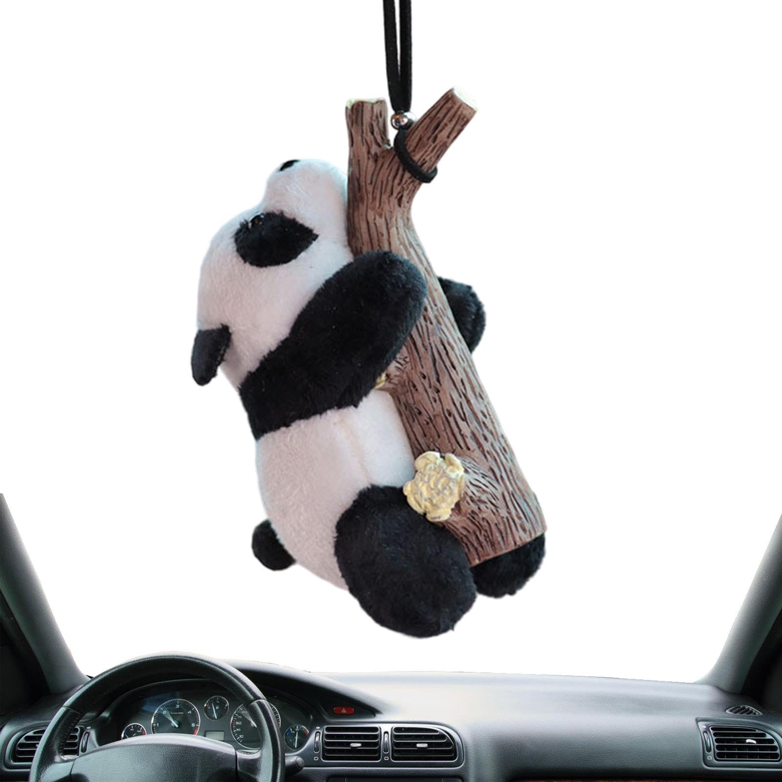 Auto-Innenzubehör, Dekoration – Autospiegel-Zubehör, niedliche Schildkröte, Panda-Form, Plüschpuppe, Autozubehör, Anhänger für Taschen, Rucksäcke, Autoschlüssel, Handy von Lumiscent