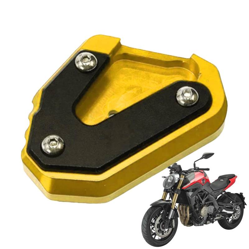 Motorrad-Ständer-Pad – Metall-Stützplatte | rutschfeste Motorrad-Ständerverlängerung | Motorrad-Seitenständer-Pad | Seitenständer-Verlängerung Halterung für Motorräder von Lumiscent