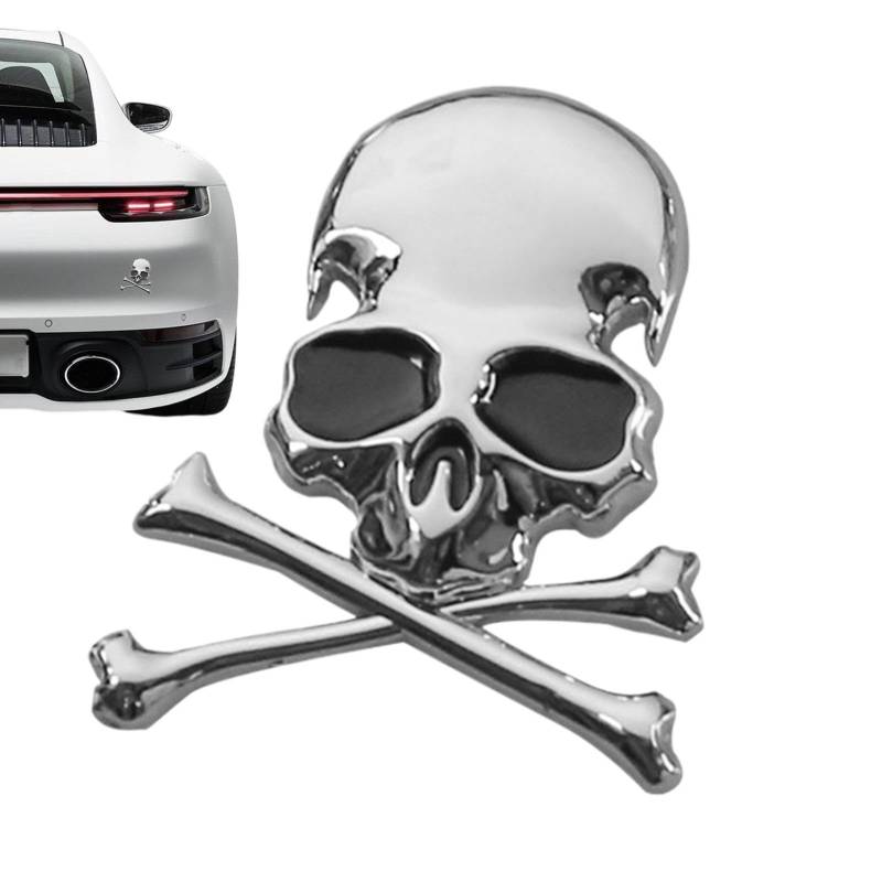 Lunaobrik 3D Aufkleber Auto 3D Totenkopf Auto Aufkleber Gotik Fahrzeug Dekoration Horror-Skelett Ornament für Alltag Reisen Pendeln von Lunaobrik