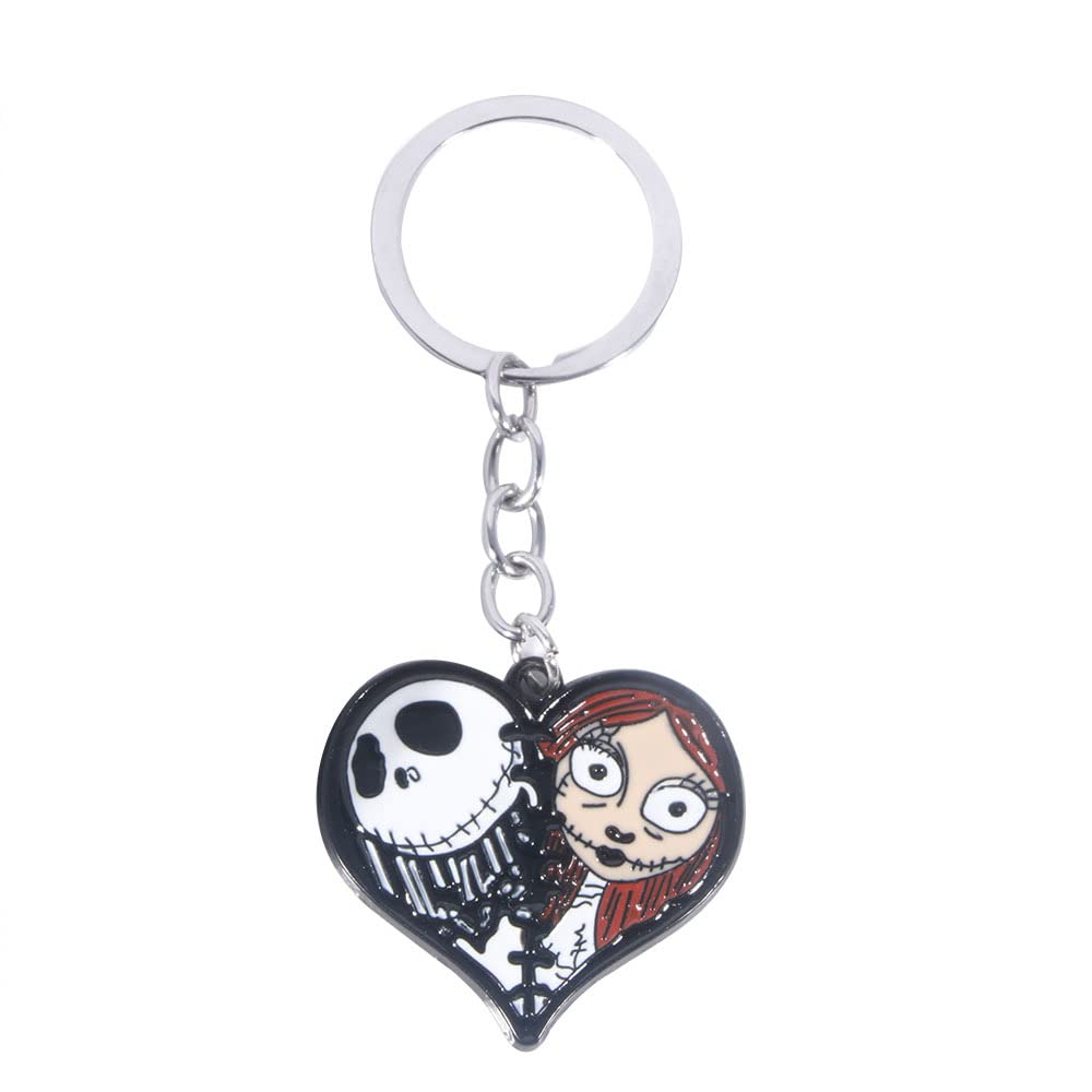 LuoHao Halloween Jack und Sally Schlüsselanhänger Horror Nightmare Before Christmas für Mädchen Frauen Geschenk, 2, 1 von LuoHao