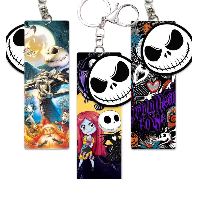 LuoHao Halloween Jack und Sally Schlüsselanhänger Horror Nightmare Before Christmas für Mädchen Frauen Geschenk, 3, 1 von LuoHao