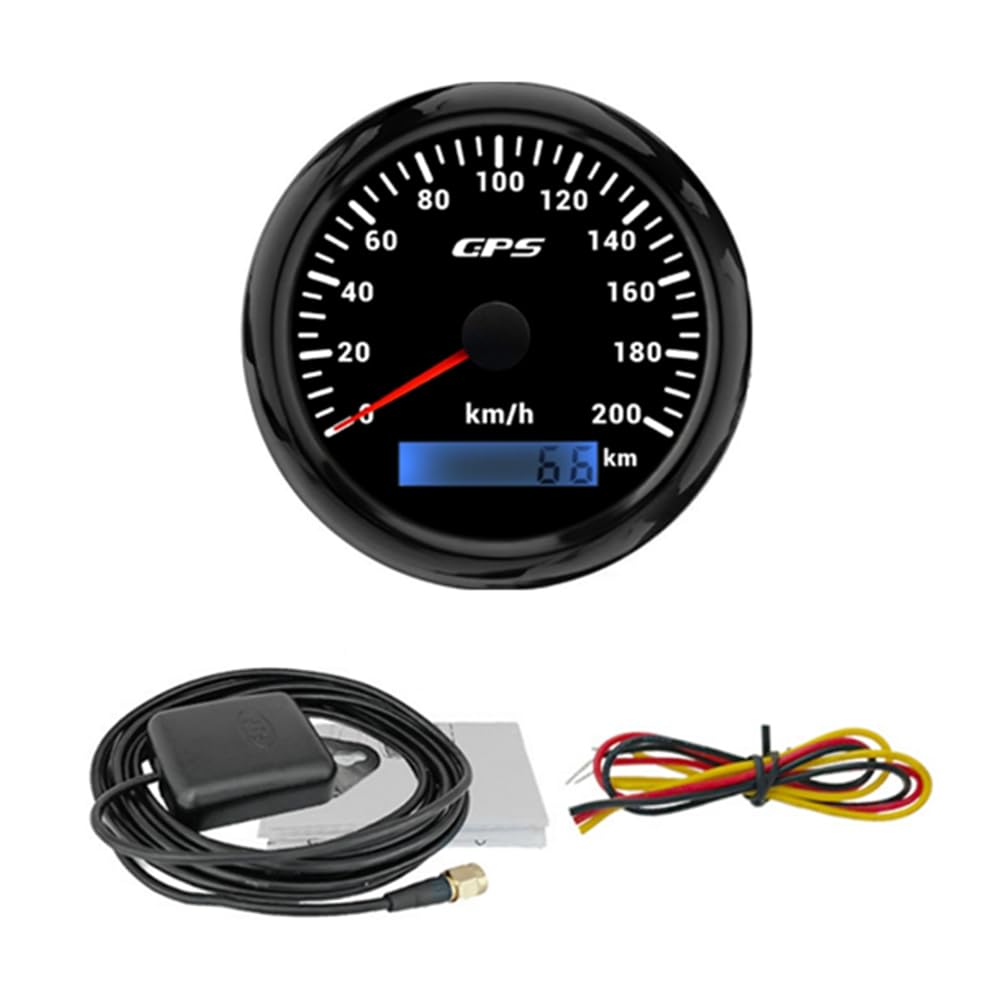 Luobannm 85MM GPS Tachometer mit GPS-Antenne 0-200KM/H Geschwindigkeitsmesser für Marine Auto Boot Yacht von Luobannm