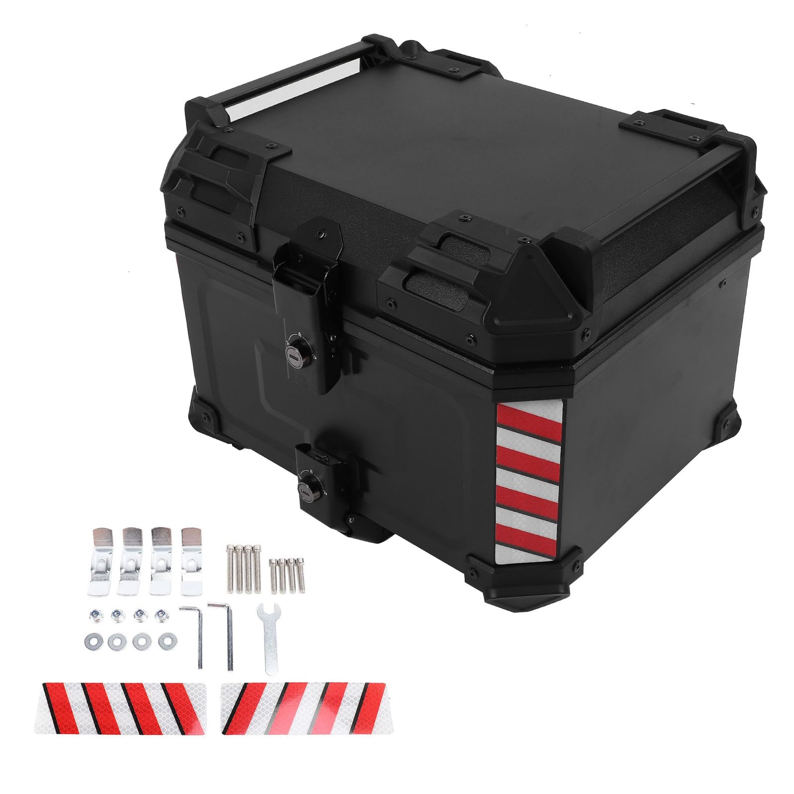 45L Motorrad-Aufbewahrungskoffer, Wasserdichtes Motorrad-Topcase mit Sicherheitsschloss, Universelle Topbox Passend für Helmgepäck, Schnellverschluss, Stoßfest, Einfache von Luocute