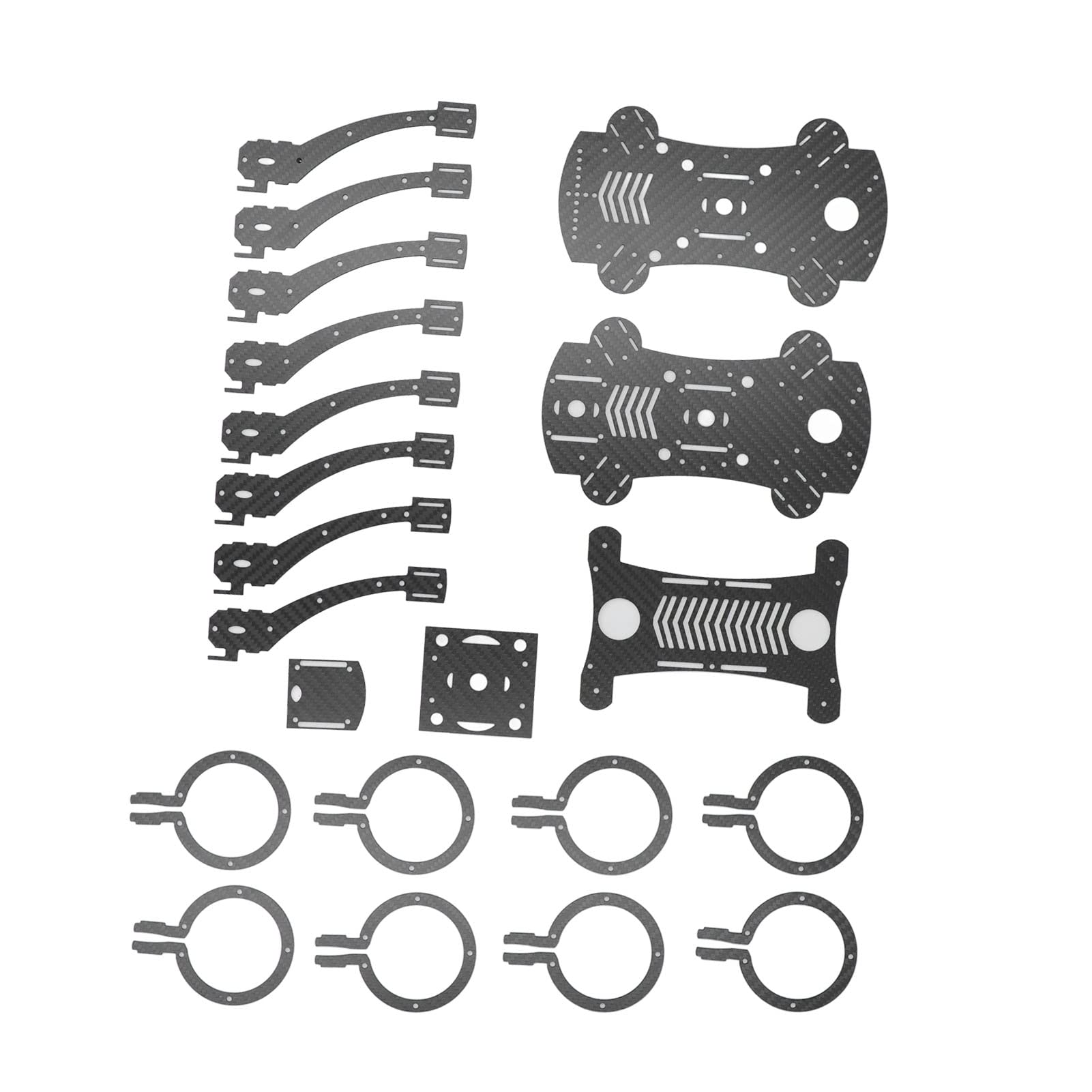 F450-Drohnenrahmen-Kit, 450-mm-Quadcopter-Rahmenkit aus Kohlefaser, 4-Achsen-Flugzeugrahmen aus Kohlefaser mit AT9-Sender, für 50-mm-RC-Drohne mit Kanalventilator, Komplettes von Luocute