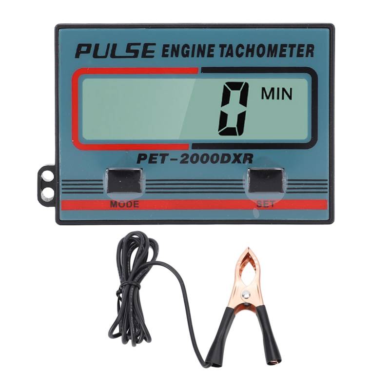 Luocute Digitaler Kettensägen-Drehzahlmesser, Induktiver Drehzahlmesser mit 2 Betriebsmodi, IP65-LCD-Display, Hand-Drehzahlmesser für 2-Takt- oder 4-Takt-Motor, für Rasenmäher, Motorrad von Luocute