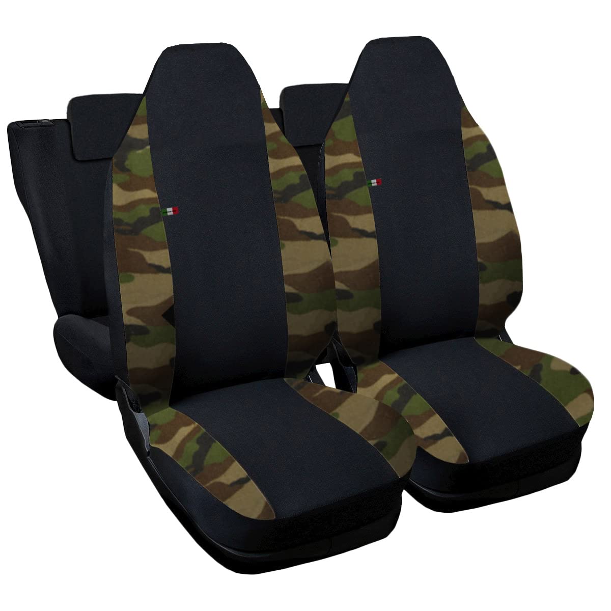 Lupex Shop Autositzbezüge kompatibel mit Smart ForFour, Made in Italy, Polyestergewebe, kompletter Satz Vorder- und Rücksitze (Schwarz - Camouflage Grün) von Lupex Shop