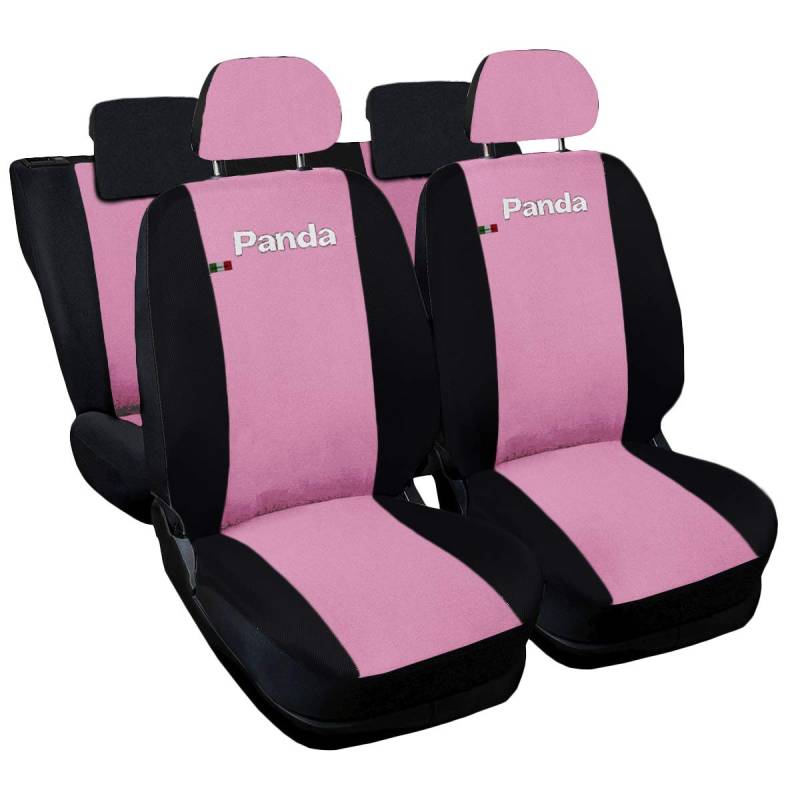 Lupex Shop Panda.014.Rosa-N-50 Autositzbezüge Panda mit geteilten Rücksitzen 50E50, Rosa/Schwarz von Lupex Shop