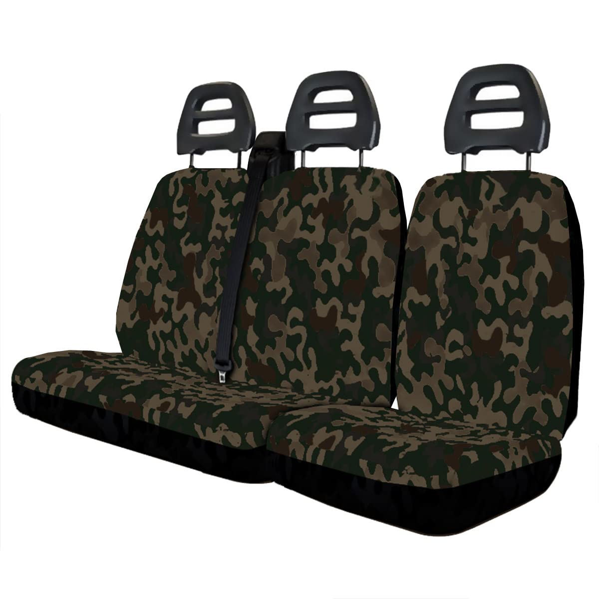 Lupex Shop Universale Baumwolle Sitzbezüge für Lastwagen mit dem Sitzgurt von Oben - Tarnfarbe von Lupex Shop