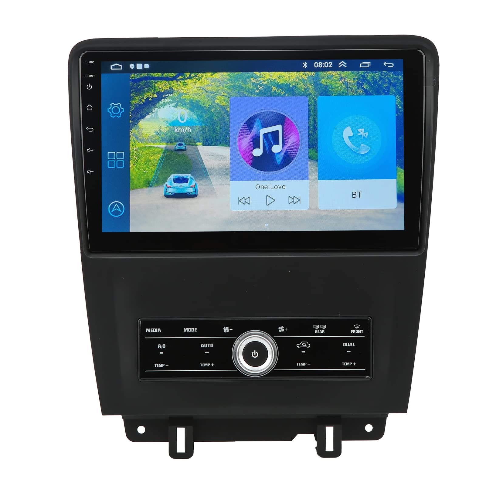 10-Zoll-Touchscreen-Autoradio für Mustang 2010-2014, Kabelloser Carplay-Auto-Multimedia-Player mit GPS-Navigation, WLAN-Modul, AHD-Rückfahrkamera und Bluetooth-Funktion von Luqeeg