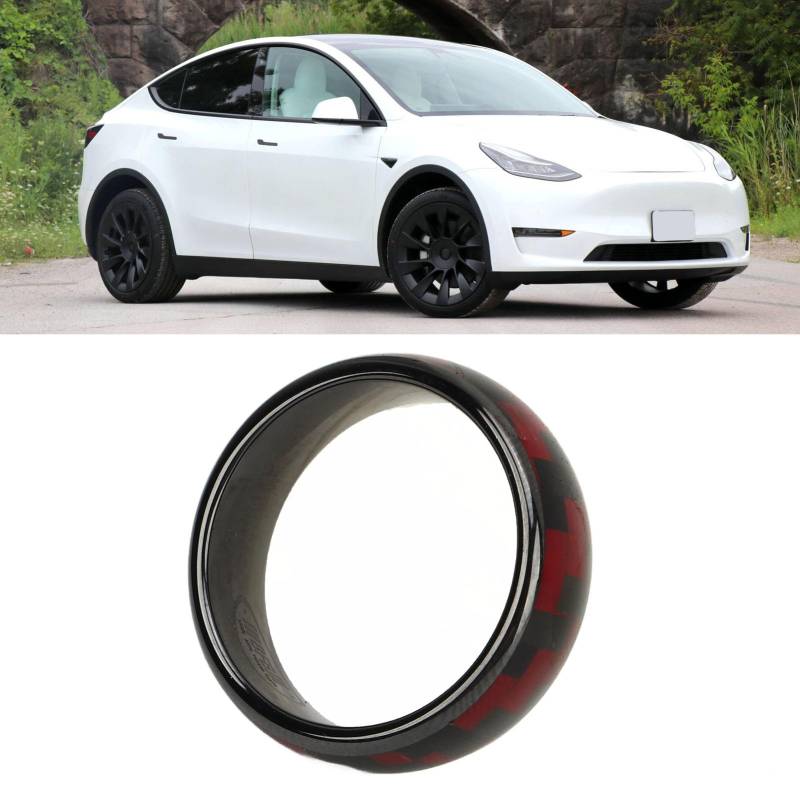 Smart Ring Key Keramik-Carbonfaser-Auto-Smart-Finger-Schlüsselanhänger für Model 3/Y/S/X Ganzjährig -Schlüsselanhänger-Zubehör Wasserdicht und ohne Aufladung von Luqeeg