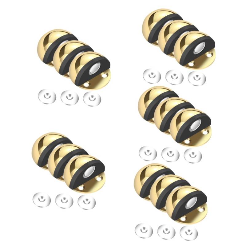 Lurrose 15 Stk Türstopper für die Wand bodentürstopper bellstaff tuerschloss riegelschloss türsicherung magnetische Türschnäpper Türstopper für Bodenmontage Rostfreier Stahl Golden von Lurrose