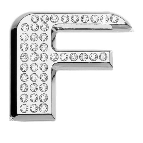 Luxbling Auto Chrom 3D Buchstabe mit Swarovski Crystals - F von Luxbling