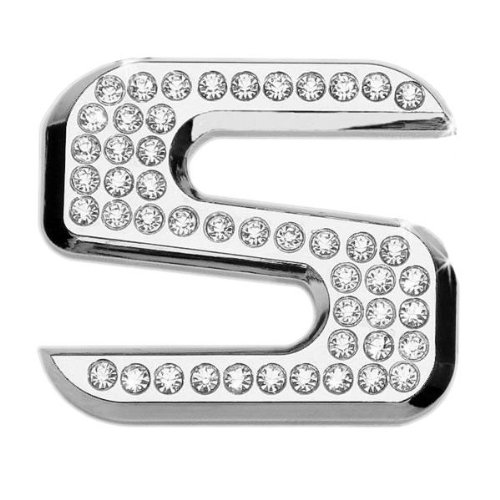 Luxbling Auto Chrom 3D Buchstabe mit Swarovski Crystals - S von Luxbling