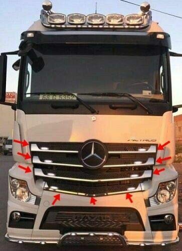 Chrom-Frontgrillabdeckungs-Set passend für Actros MP4 [2013+] [Schmale Kabine] [9-teilig] von Luxell