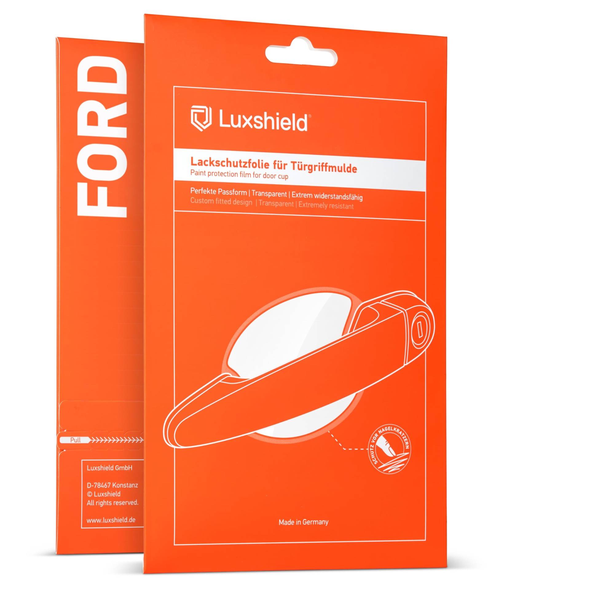 Luxshield Auto Türgriff Schutzfolie Griffmulde für Ford C-Max Grand 2 (II) I 2010-2019 - Kratzschutz, Lackschutzfolie - Transparent glänzend von Luxshield