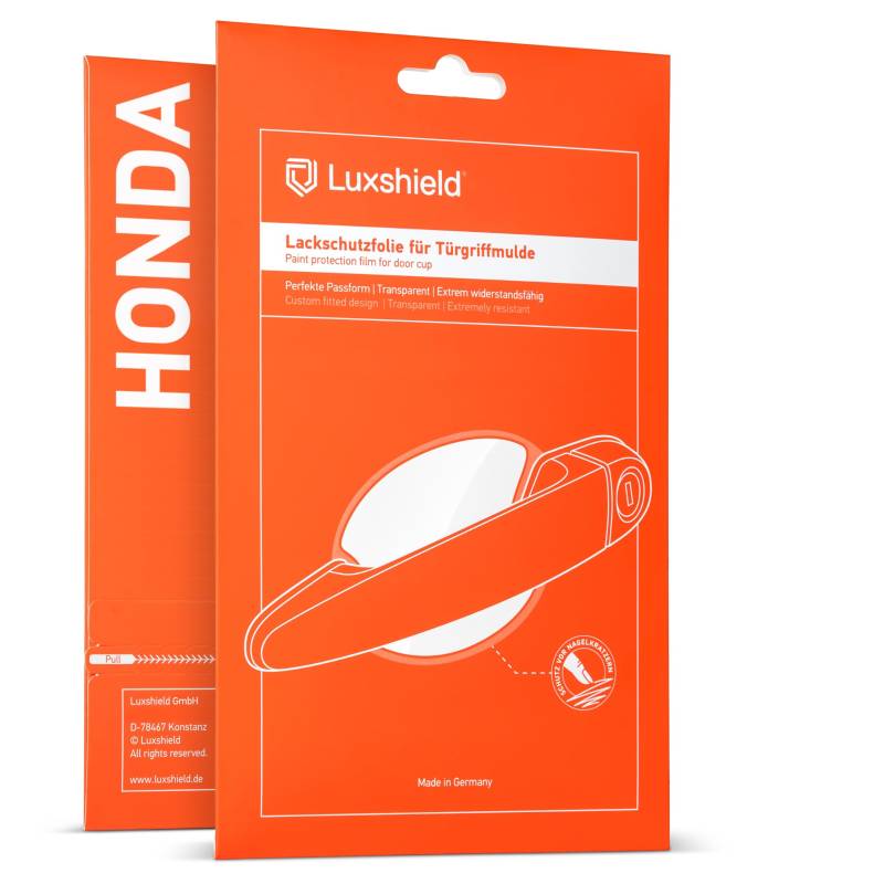 Luxshield Auto Türgriff Schutzfolie Griffmulde für Honda Civic Schrägheck 11 (XI) I 2021-2024 - Kratzschutz, Lackschutzfolie - Transparent glänzend von Luxshield