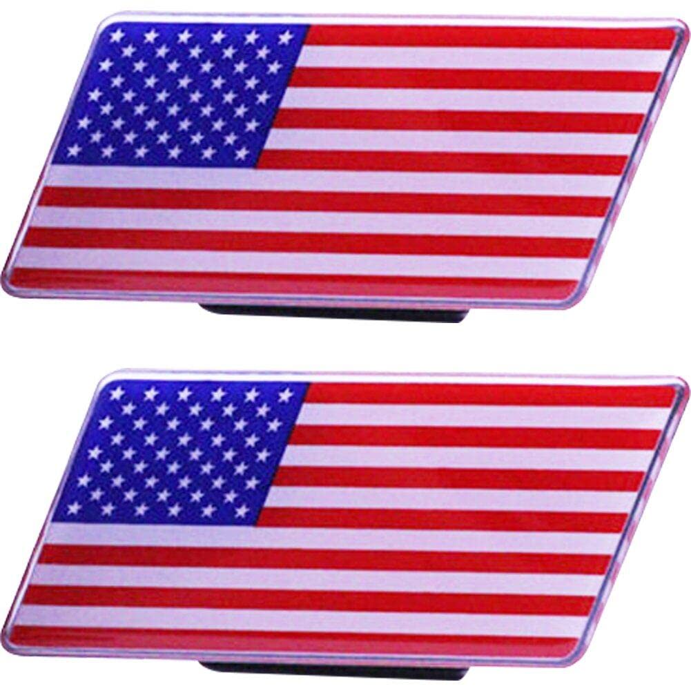 Auto Frontgrill Stoßstange Emblem 2pcs Aluminium American Flagg Grille Emblem Deutschland Flagge Auto-Aufkleber Universal Car-Styling Dekoration von Luxylei