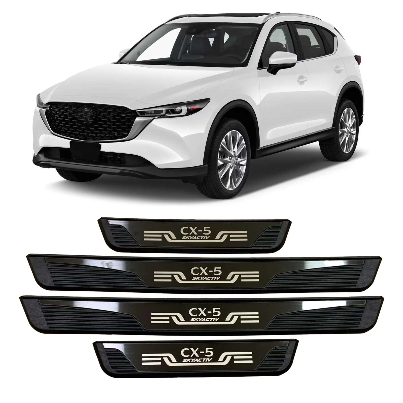 Luyhok Auto-Außentürschwellenschutz, Schutz für Mazda cx5 cx-5 2013–2025, Edelstahl-Verkleidung, Autozubehör von Luyhok