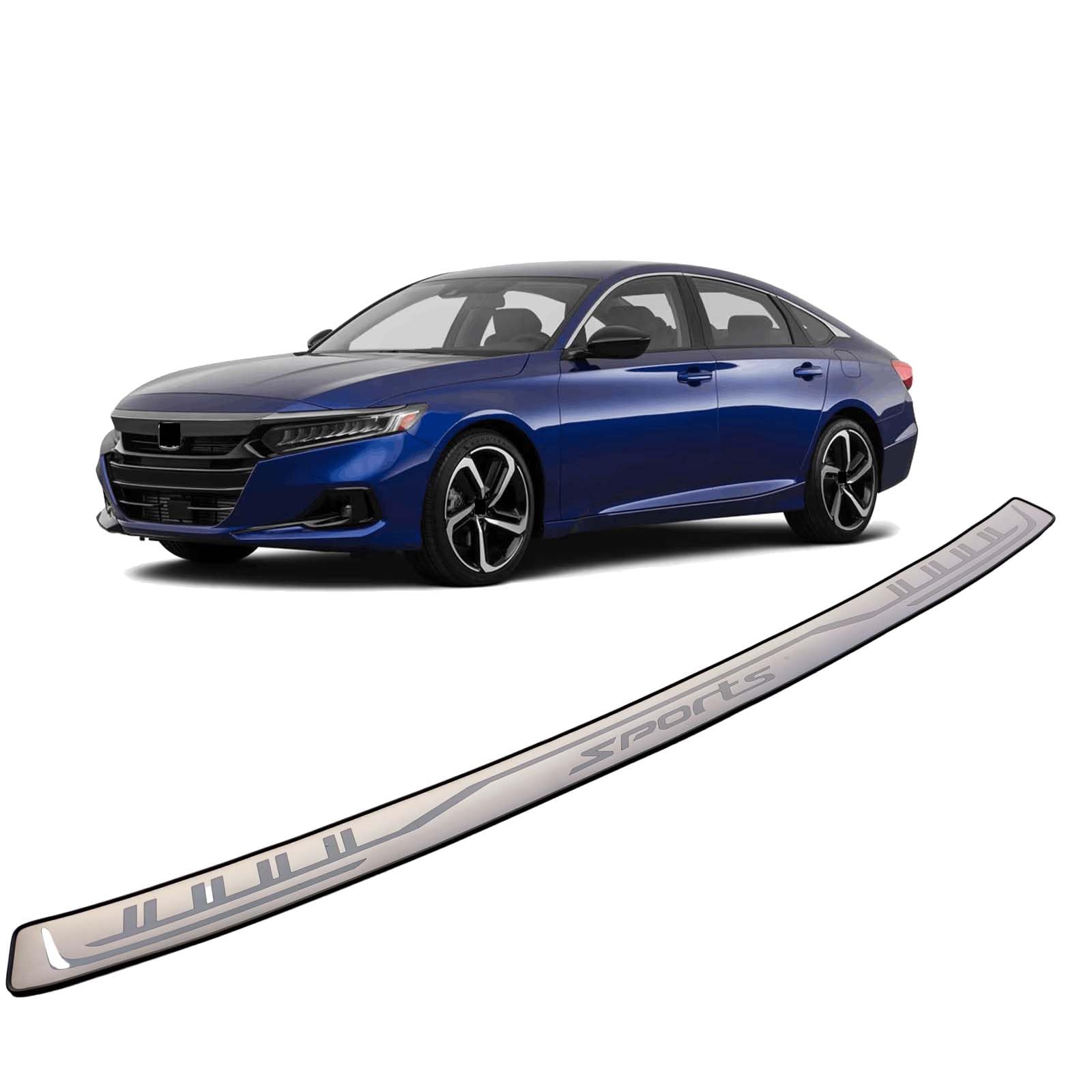 Luyhok Auto Edelstahl Heckstoßstangenschutz, für Honda Accord 2018-2022 Zubehör, Autoteile Heckklappe hinten Kofferraum Einstiegsleisten Abdeckung Scuff Plate Strip Guard von Luyhok