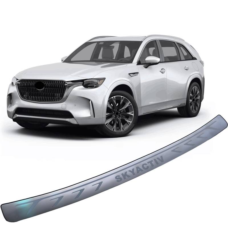 Luyhok Auto Edelstahl Heckstoßstangenschutz, für Mazda CX60 CX-60 Zubehör, Autoteile Heckklappe hinten Kofferraum Einstiegsleisten Abdeckung Scuff Plate Strip Guard Protection von Luyhok