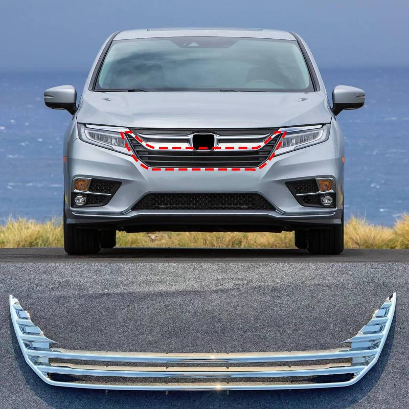 Luyhok Kühlergrill-Kantenverkleidung für Honda Odyssey 2018 2019 2020, Schutzdekoration, Fahrzeugzubehör, Teile, Frontstoßstangenschutz von Luyhok