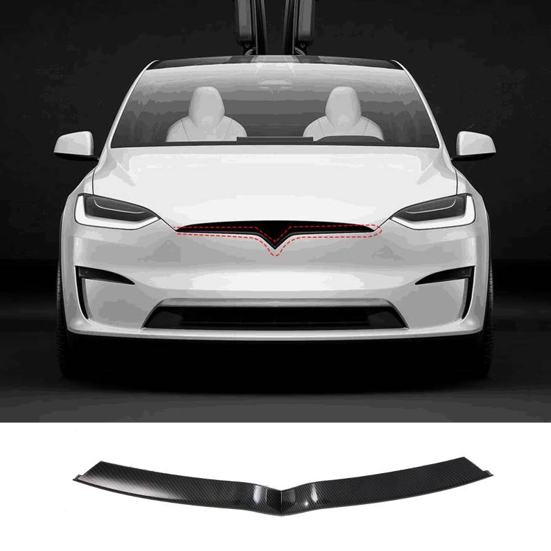 Luyhok Kühlergrill-Kantenverkleidung für Tesla Model X, Schutzdekoration, Fahrzeugzubehör, Teile, Frontstoßstangenschutz von Luyhok