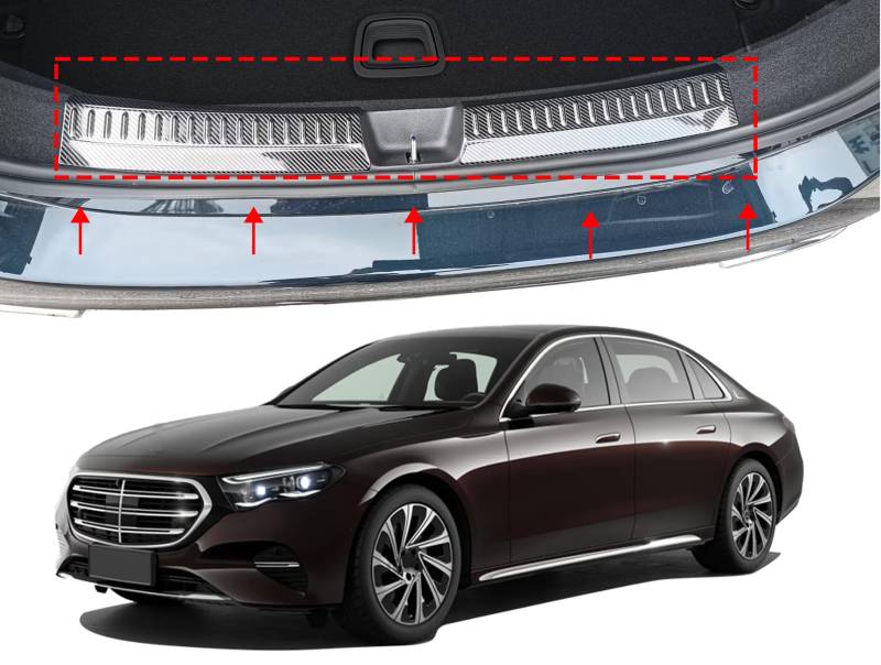 Stoßstangenschutz für Hecktür, für Mercedes-Benz 2024–2025, Autoteile, Heckklappe, Kofferraum, Schwellenschutz, Schutzleiste (Kohlefaser) von Luyhok