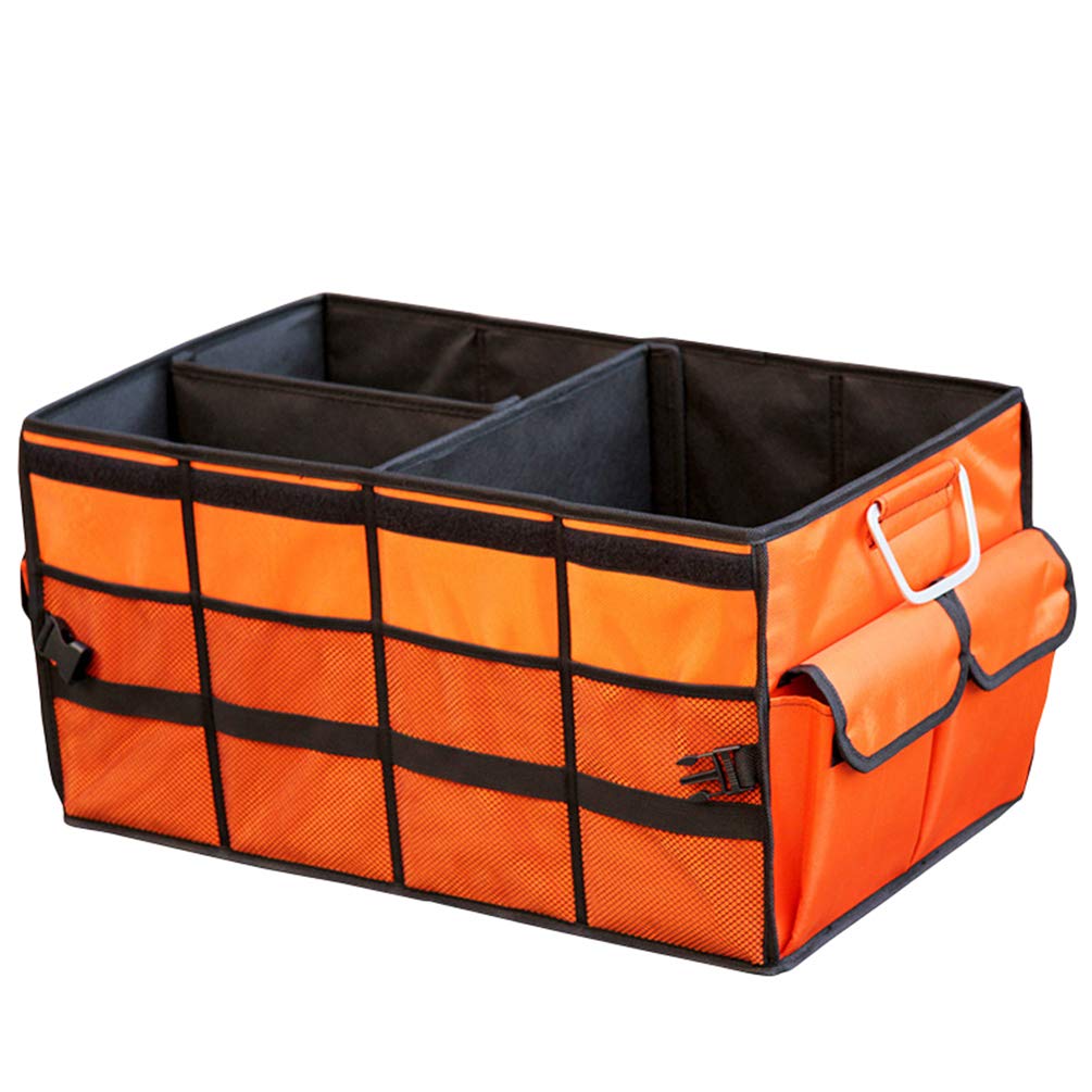Lvguang Universal Faltbare Auto Kofferraum Organizer rutschfest Kofferraumtasche Große Kapazität Aufbewahrungsbox Taschen (Orange#2, 60 * 35 * 30cm) von Lvguang