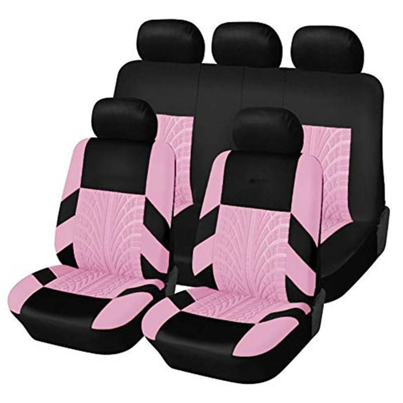 LyTTuu Auto Sitzbezügesets für Audi A6,Sitzschoner Sitzbezug Sitzkissen Sitzauflagen Sitzplatzbezüge Wasserdichter rutschfest Zubehör,Pink von LyTTuu