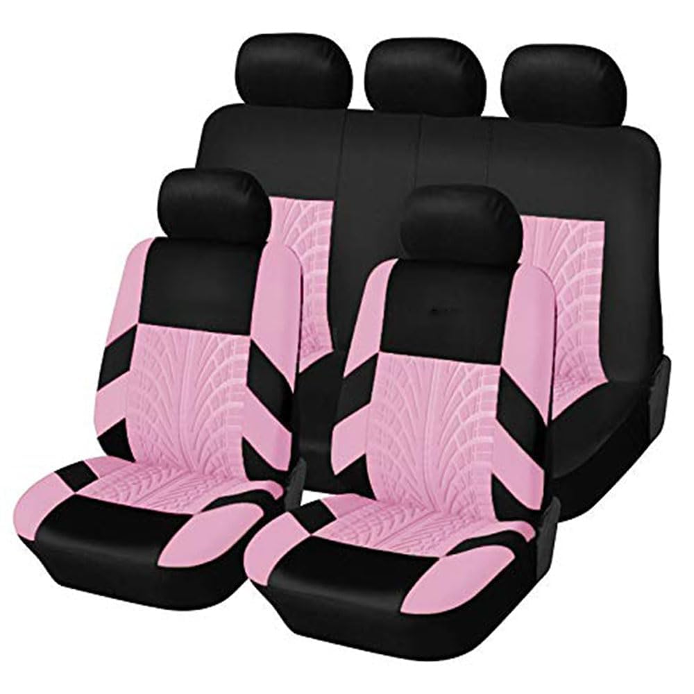 LyTTuu Auto Sitzbezügesets für Ford Escort,Sitzschoner Sitzbezug Sitzkissen Sitzauflagen Sitzplatzbezüge Wasserdichter rutschfest Zubehör,Pink von LyTTuu