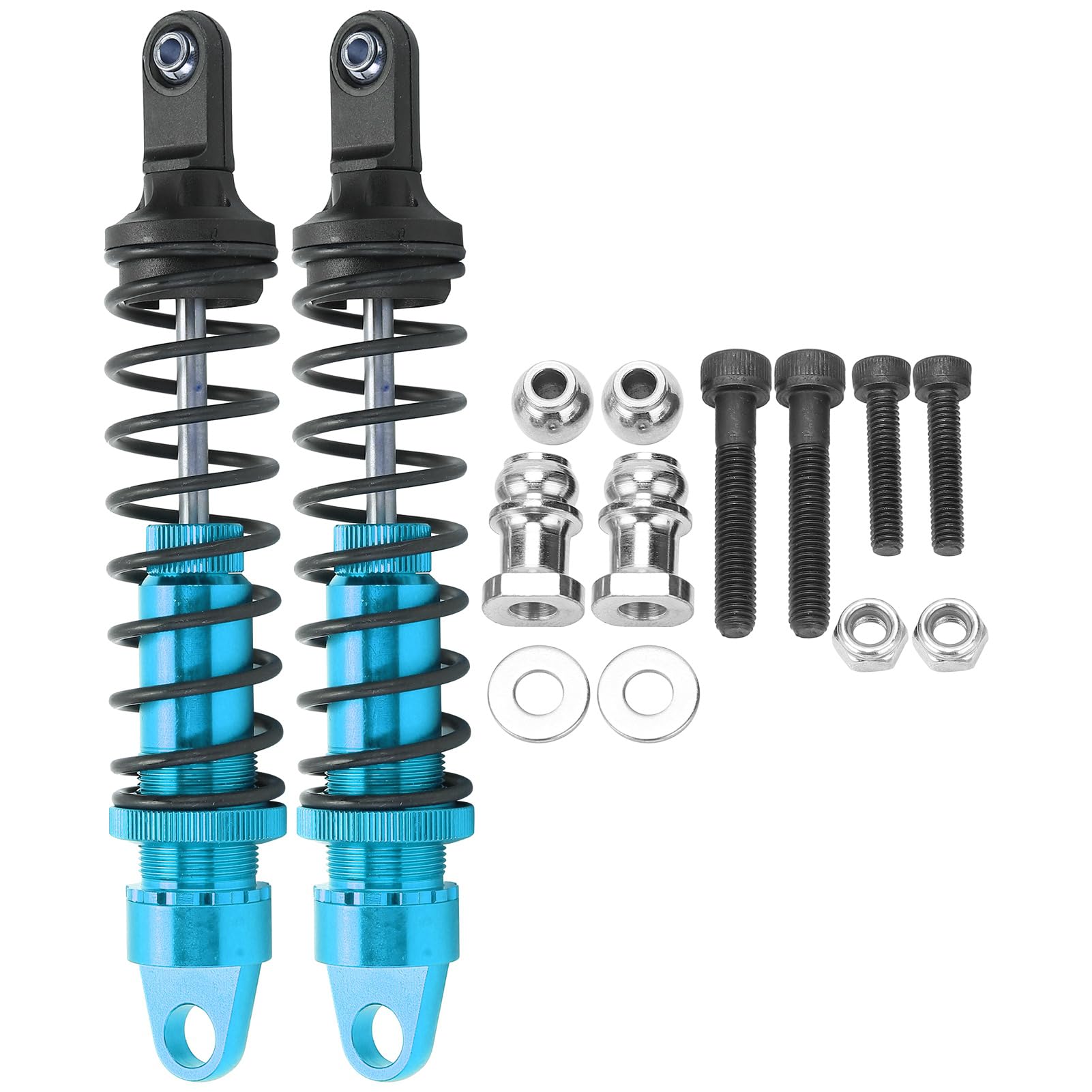 Lybunair 2 Stück Aluminium-Stoßdämpfer-Dämpfer für 94050 1/5 RC Benzin-Offroad-Autos, 173 mm (Blau) von Lybunair