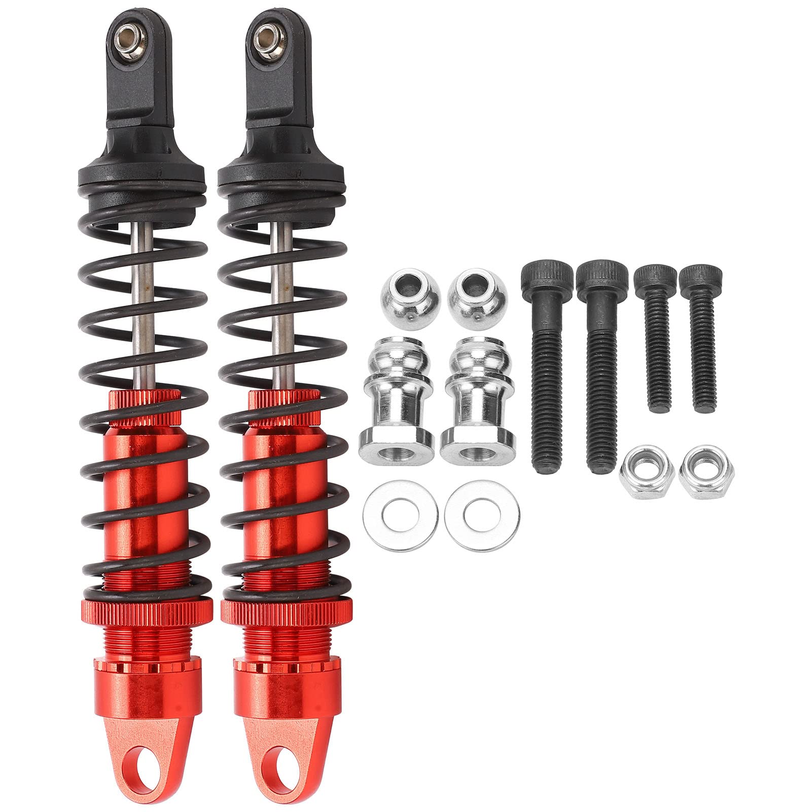 Lybunair 2 Stück Aluminium-Stoßdämpfer-Dämpfer für 94050 1/5 RC Benzin-Offroad-Autos, 173 mm (Rot) von Lybunair