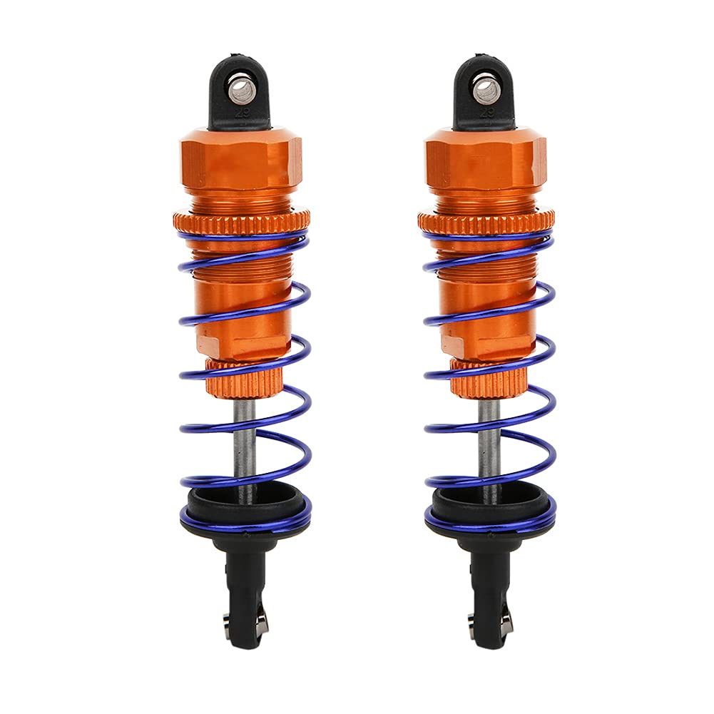 Lybunair 2 Stück verstellbare RC-Frontstoßdämpfer-Federbein-Absorber für 7358 1/10 RC-Auto, 92 mm (Orange) von Lybunair