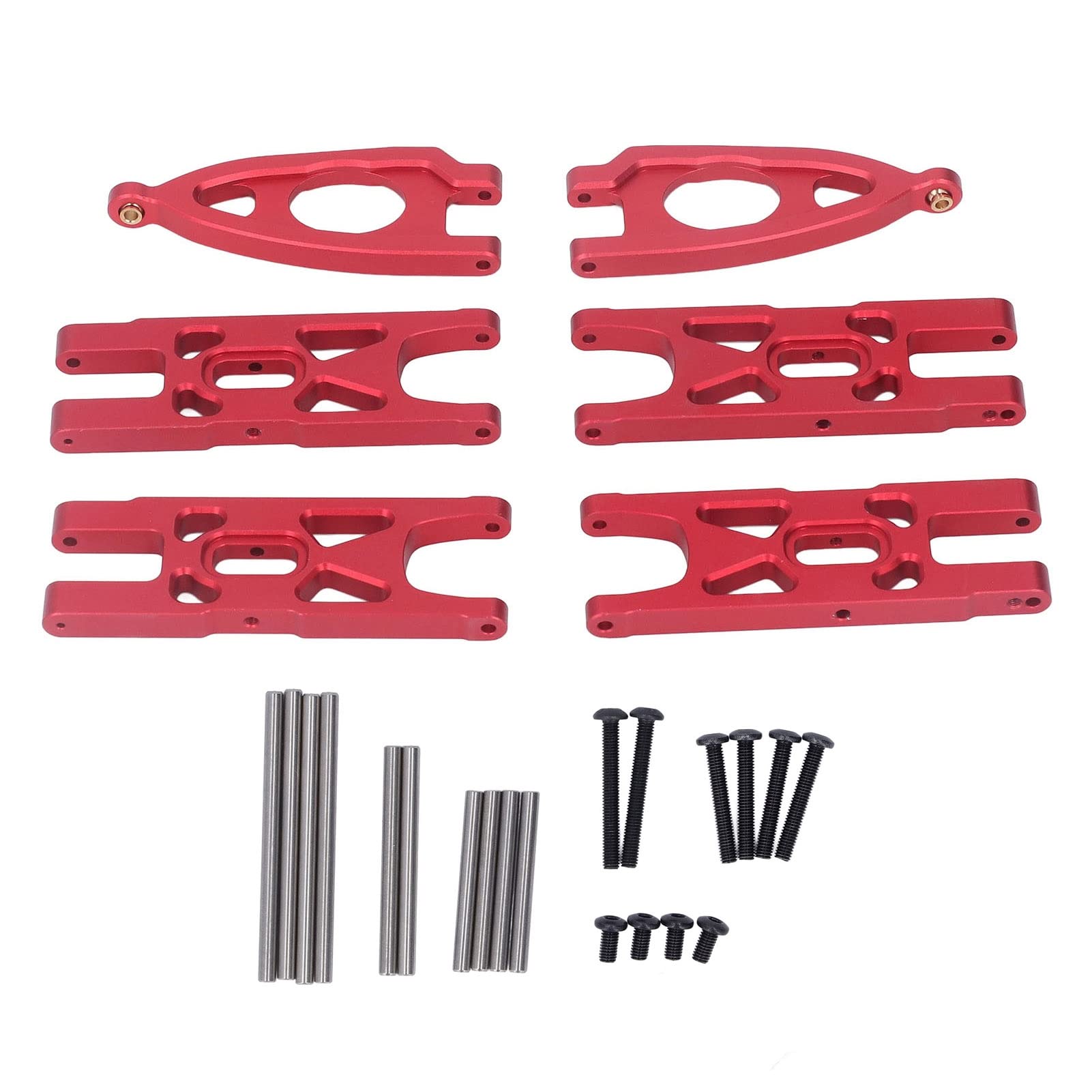 Lybunair RC Vorder- und Hinterradaufhängungsarm-Set, Upgrade-Zubehör für 1/10 ferngesteuertes Auto (Red) von Lybunair