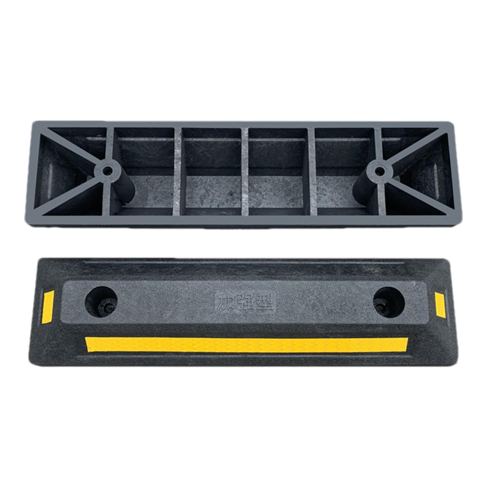 Heavy Duty Vehicle Wheel Stop - Parking Blocks Parking Target with Yellow Reflective Strips, Rubber Parking Tire Block | Parking Curb for Cars, Trucks, Buses, Trailers, Rvs, and Forklifts von Lyricalist