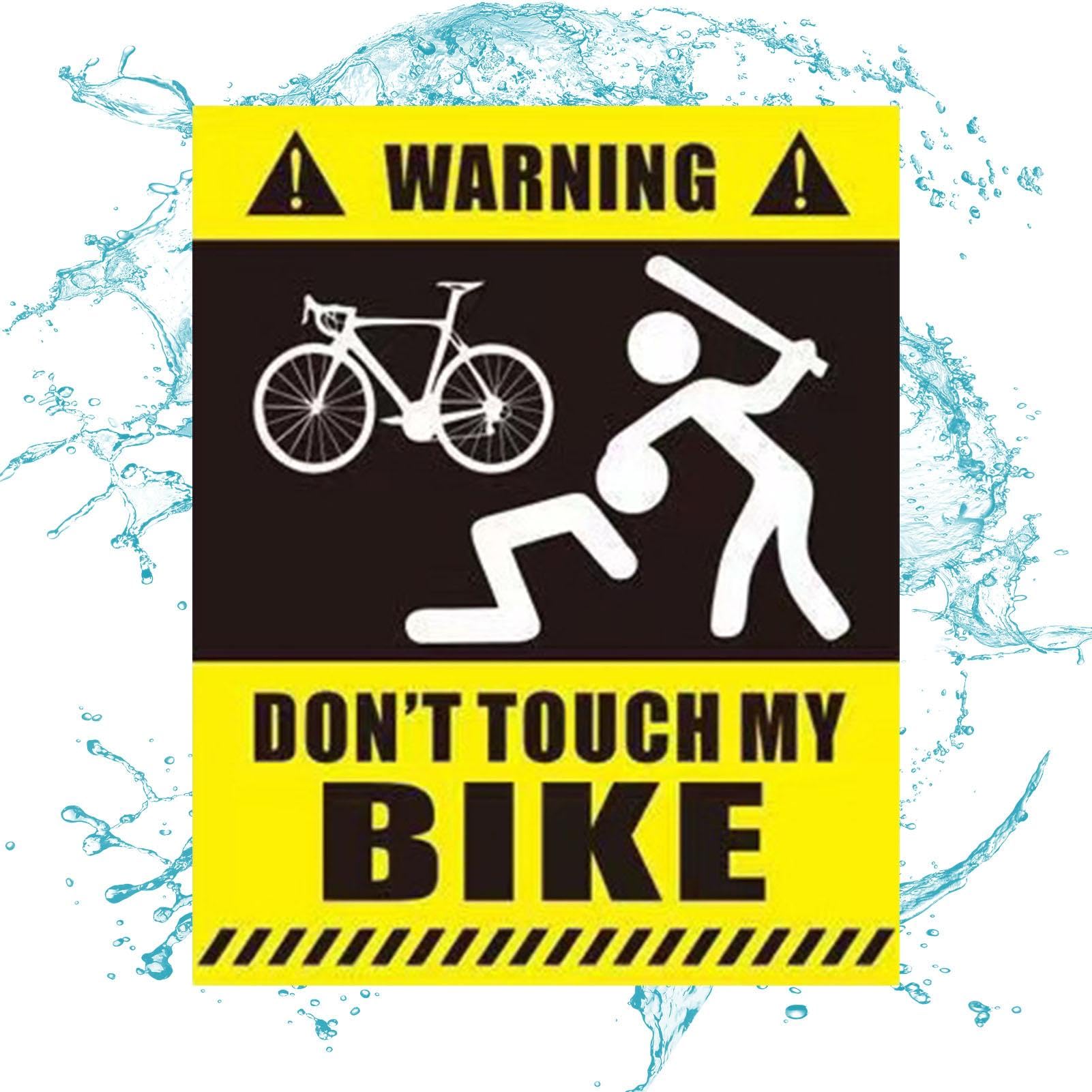 Lyricalist Bike Warning Decal - Protected Bicyclee Decals, Waterproof Bike Warning Sticker,Warning Sign Don't Touch My Bike Sticker Waterproof Bumper Sticker Laptop Window von Lyricalist