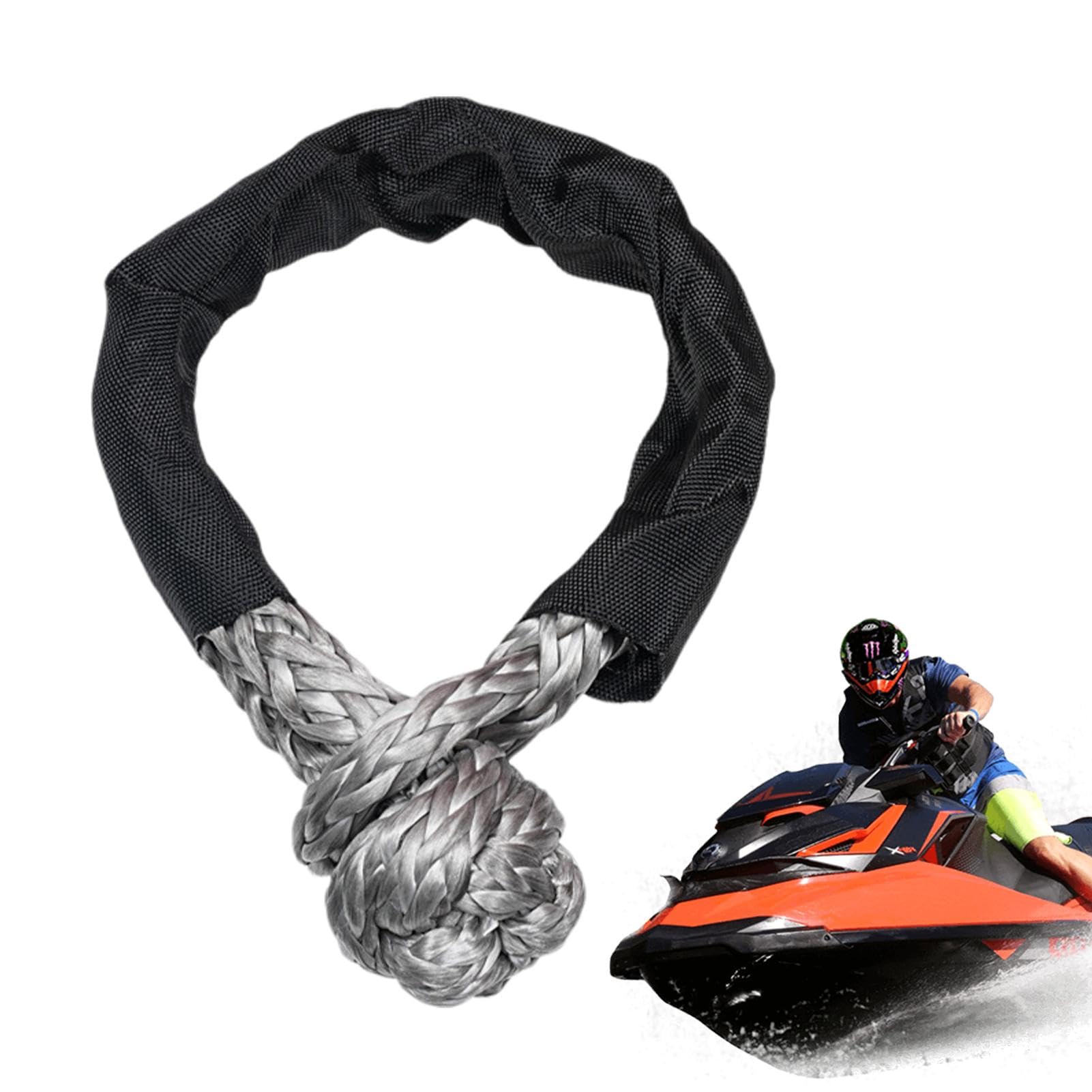 Soft Shackle Recovery,Soft Shackle Strap,Hochleistungs-Synthetik-Straßenbergung | Synthetisches Straßenrettungsseil, Robustes Synthetisches Seil zum Segeln von SUVs, Geländewagen, ATVs und UTVs von Lyricalist