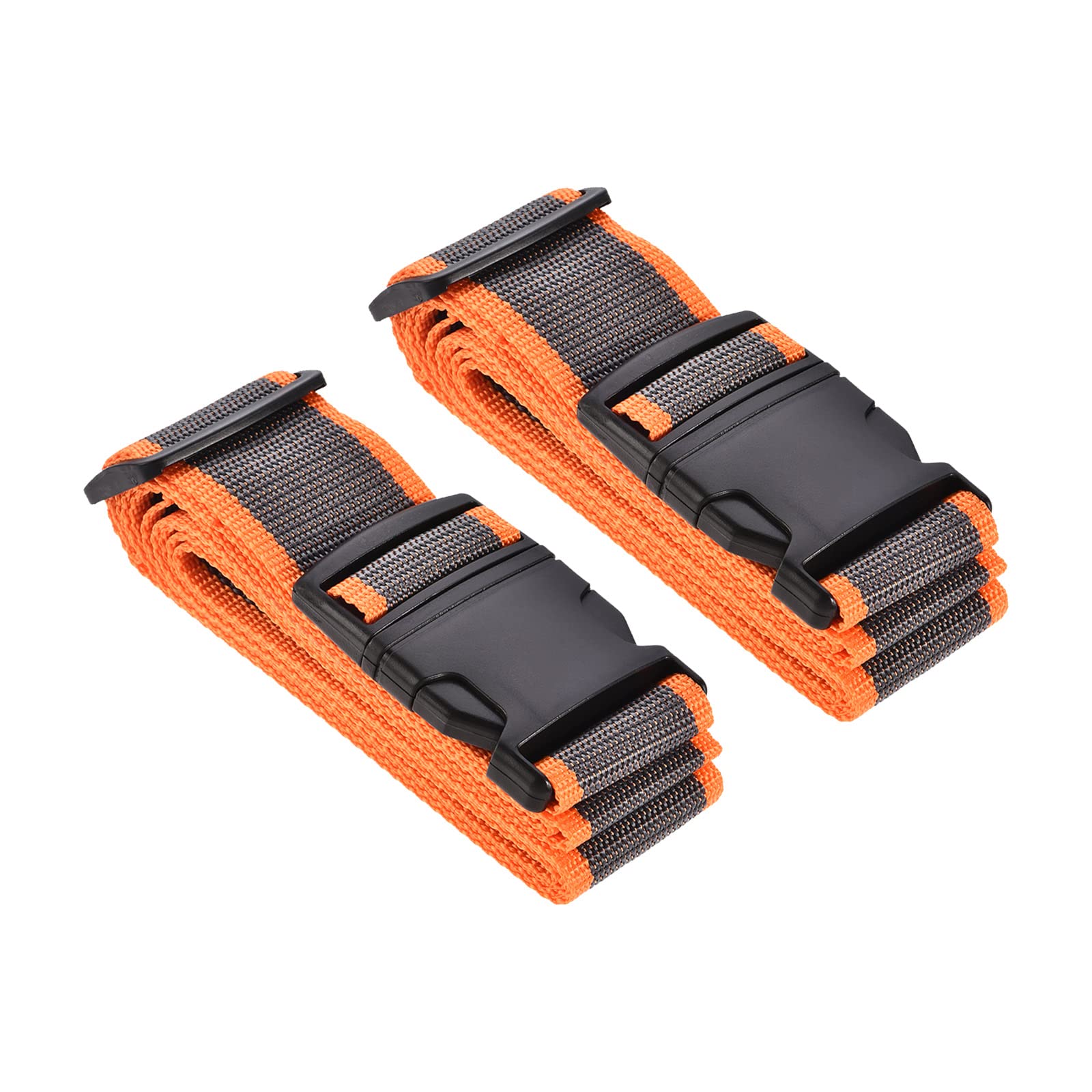 M METERXITY 2 Pack Gepäckgurte Kofferriemen- Reisen Einstellbar PP Reisegepäck Zubehör mit Schnalle Etikett Anwendung Reisekoffer (79x2 Orange Grau) von M METERXITY