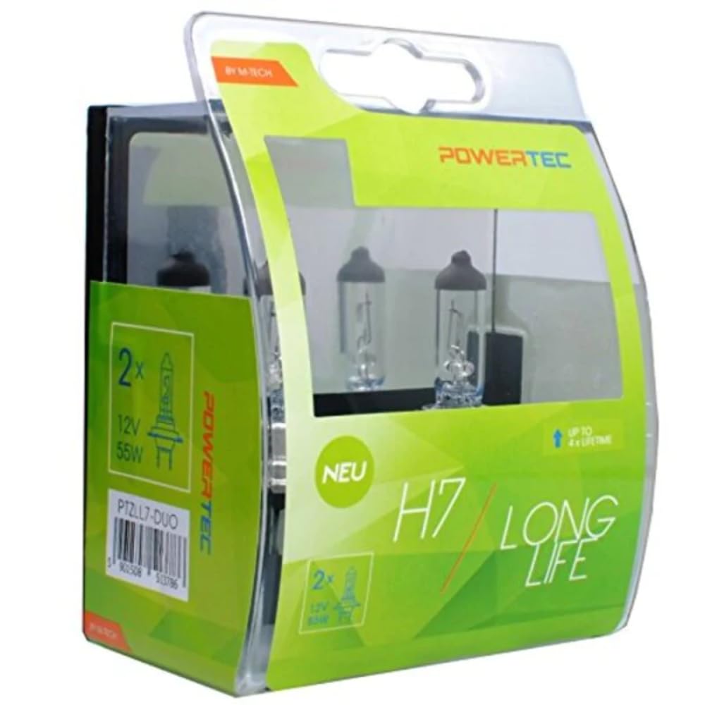 M-Tech PTZLL7-DUO H7 Halogen Birne 55 W Long Life, Anzahl 2 von M-Tech